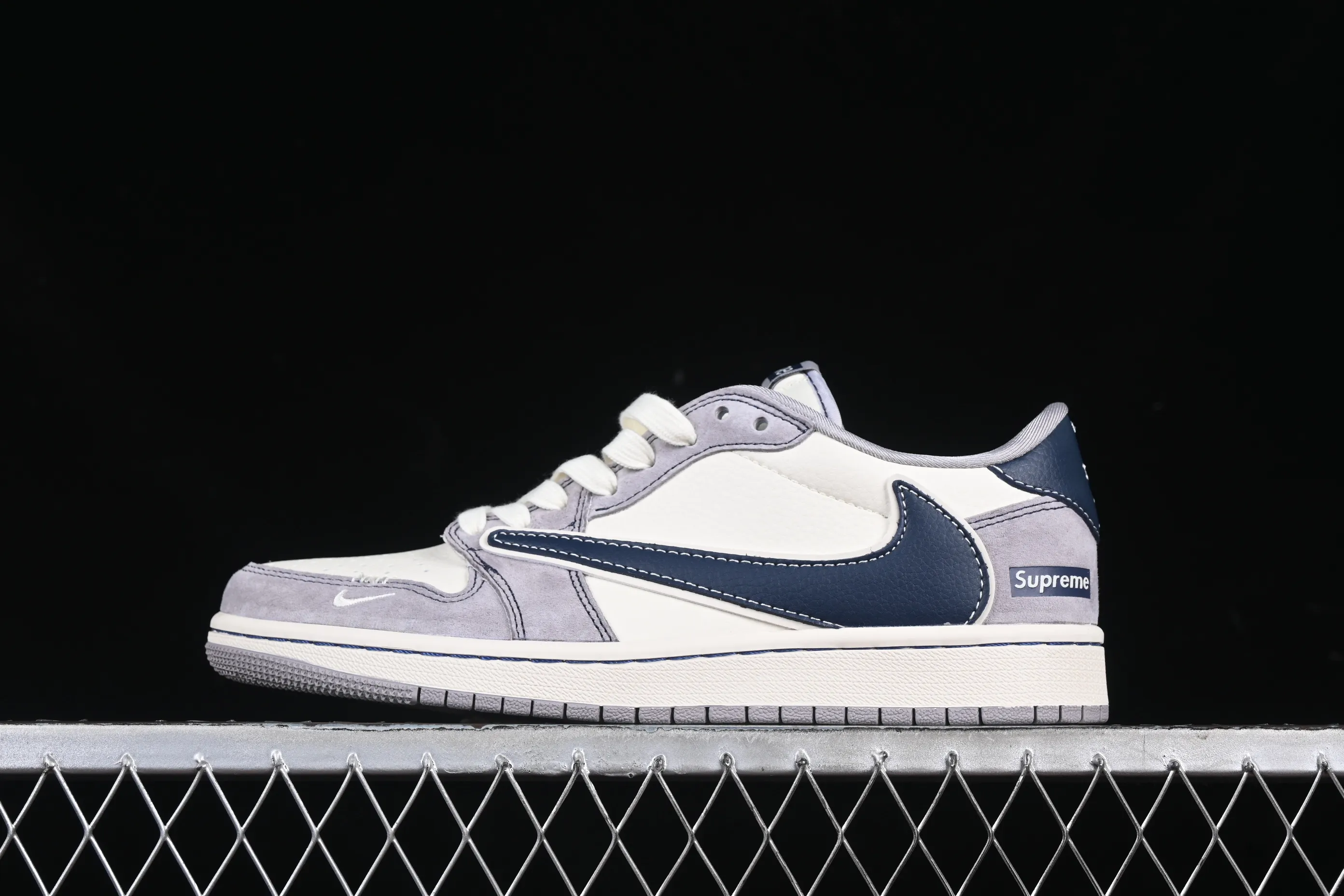 All categories Air Jordan Jordan series basketball shoes Air Jordan 1 Low High-end customized low-top sneakers Travis Scott x Fragment Design x Air Jordan 1 Low OG SP AJ1 Joe 1 Supreme joint beige dark blue hook low-top cultural casual sneakers DM9288-006